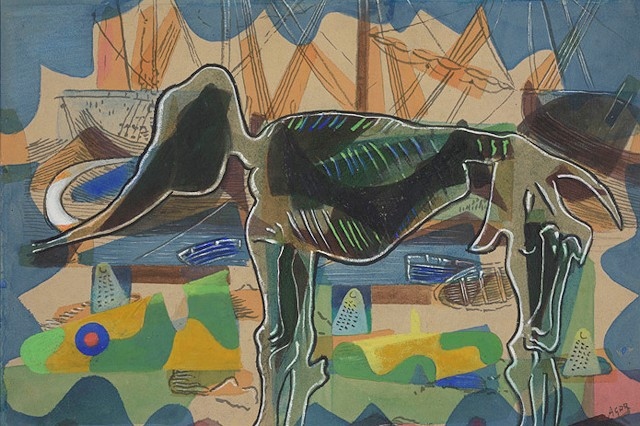 Untitled, c.1940, Eileen Agar, Gouache on board. Image courtesy of The Estate of Eileen Agar - Bridgeman Images