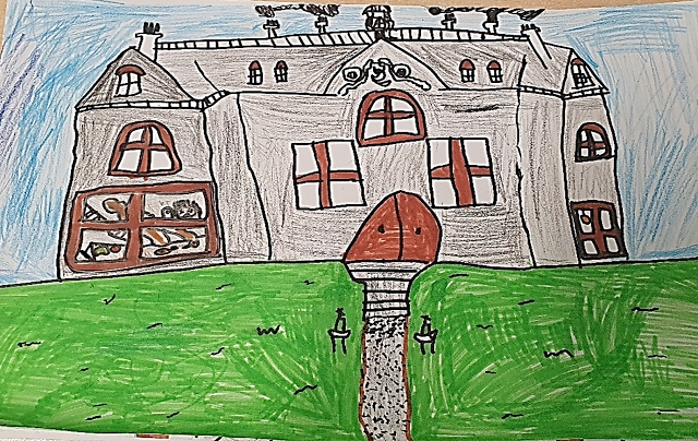 A student's drawing of Belton House