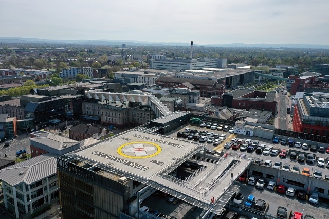 Aerial shot of the helipad on MFT’s Oxford Road Campus site