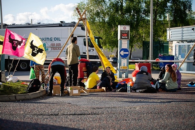 Animal Rebellion protestors at McDonald's distribution depot in Heywood