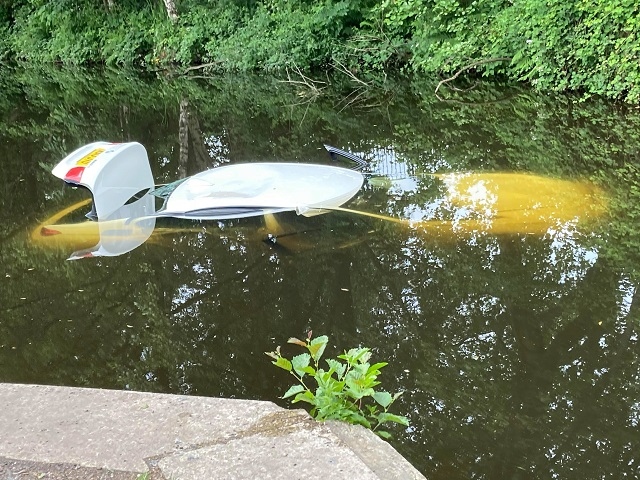 The BMW in the canal