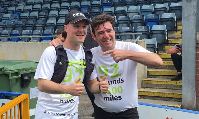 Nathan Richardson and Mayor Andy Burnham