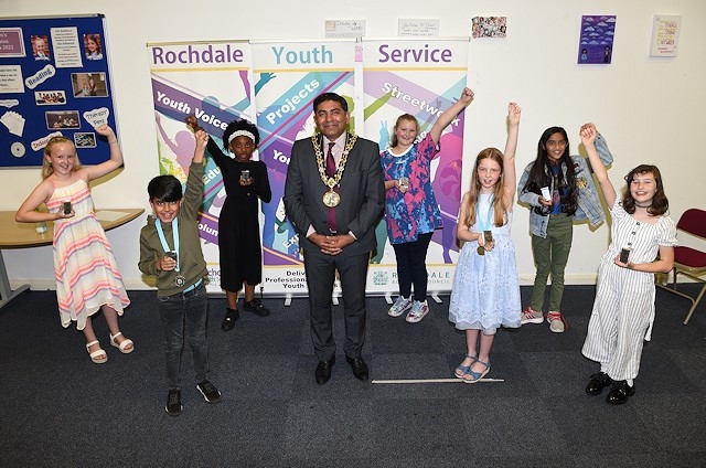 All finalists with the Mayor of Rochdale