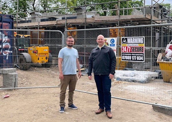 Councillors Danny Meredith and Phil Massey in Balderstone Park