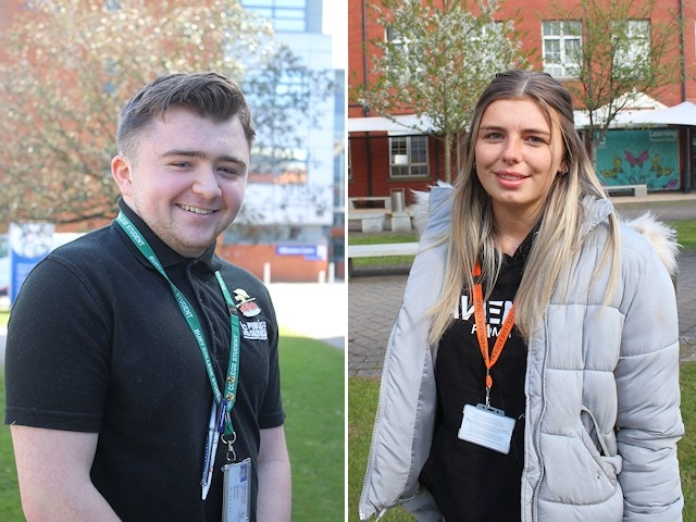 Former pupils of Holy Family College in Heywood, Samuel Nolan and Ellie Skorzewski