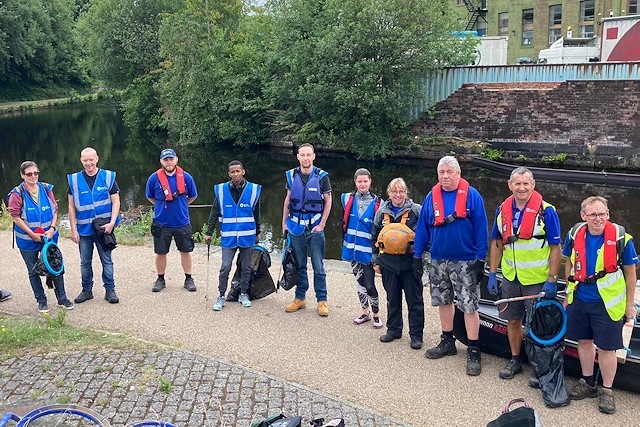 Volunteers at the Canal & River Trust canal clean-up