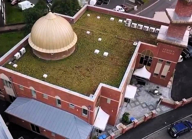 The green roof at Golden Mosque during Masjids in Bloom