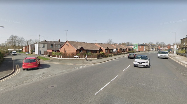 The junction of Clayton Street with Halifax Road, Hamer, Rochdale