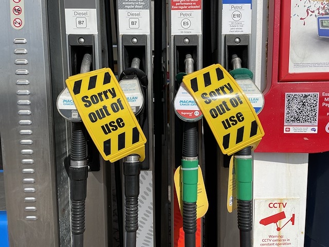 Petrol pumps have ‘sorry out of use’ signs due to fuel shortage crisis