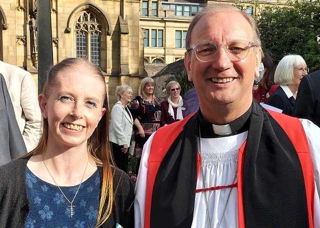 Emma-Jayne Richardson, the first-ever lay minister for parish administration at St Andrew's, Dearnley, pictured at Manchester Cathedral on her authorisation day