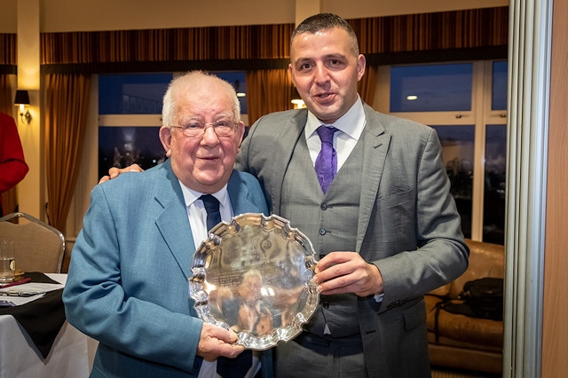 Man of Rochdale 2021 Lieutenant Commander Lawrence Scholes with Man of Rochdale 2019 Paul Ellison