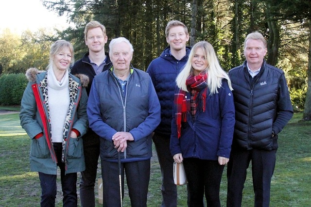 The Wright family: daughter-in-law Lorraine, grandson Adam, Ken, grandson Dean, granddaughter Laura and son Alan