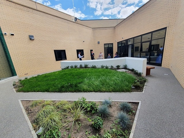 Garden of Walkerwood psychiatric intensive care unit based at Tameside General Hospital