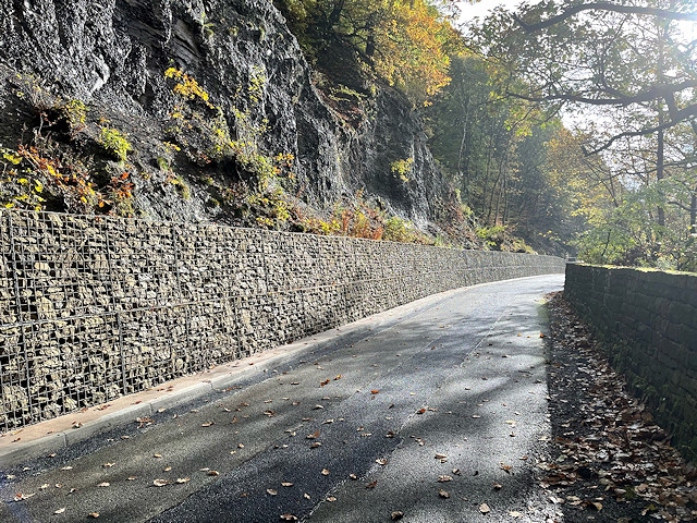 Newly laid Dell Road, ready for visitors to the borough's popular beauty spot