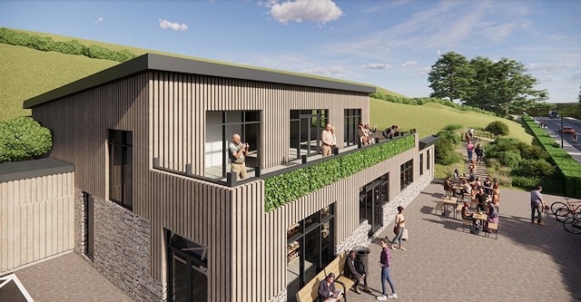 CGI of proposed farm shop and cafe on Hollingworth Road, Littleborough