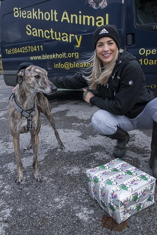 Gemma Atkinson, president of Bleakholt, launches the Christmas shoebox appeal