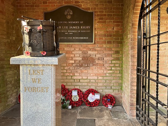 The memorial for Lee Rigby at Middleton Memorial Gardens