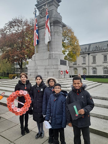 Children from Brimrod Primary School laid a wreath at the cenotaph for Remembrance Day