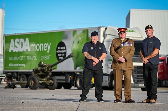 L-R: Ex-Royal Artillery Carl Smith (Asda Skelmersdale); Veterans into Logistics COO Major Ian Battersby; Ex-Queens’ Lancashire Regiment Steven Eden (Asda Skelmersdale)