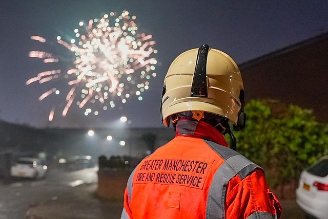 Greater Manchester fire and rescue service on Bonfire Night