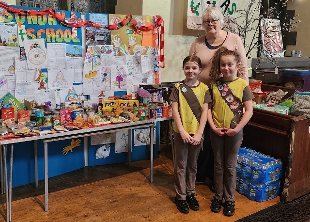 Councillor Irene Davidson with Anastasia Taylor and Amber Larder