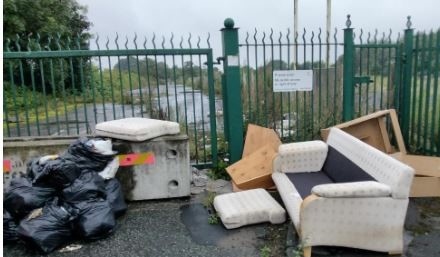 Bags with correspondence were found amongst a larger pile of dumped waste