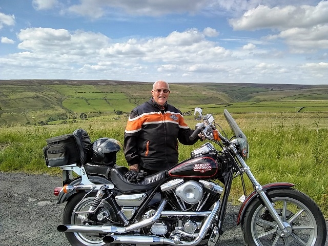 John Price, 12 months after his heart attack, enjoying a ride in the country on his Harley Davidson