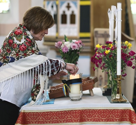 a candle was lit for peace in Ukraine