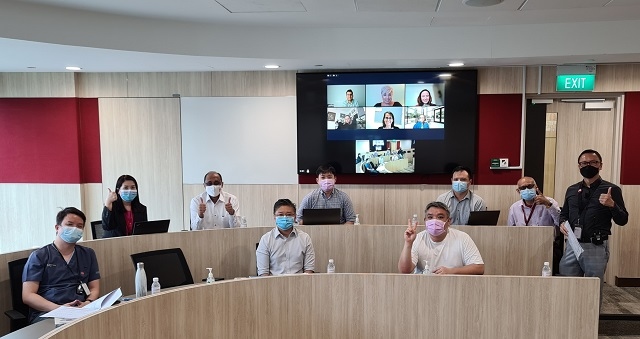 The fellowship is awarded by the Centre for Healthcare Innovation (CHI) Singapore (pictured: some of the NCA cohort collaborating virtually on screen)