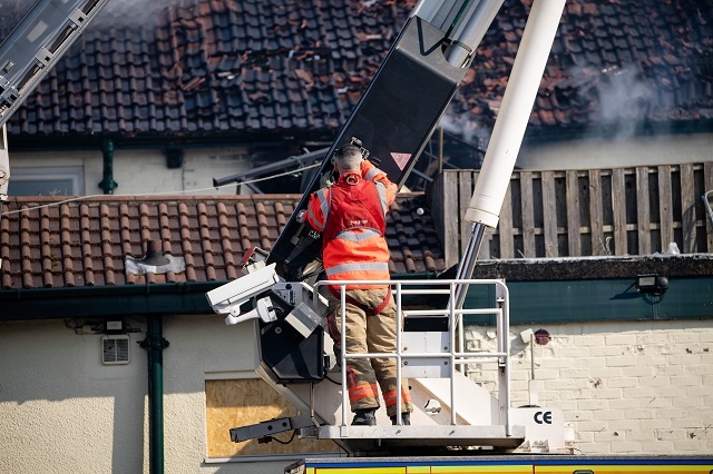 The fire at the former Heywood pub on Tower Street