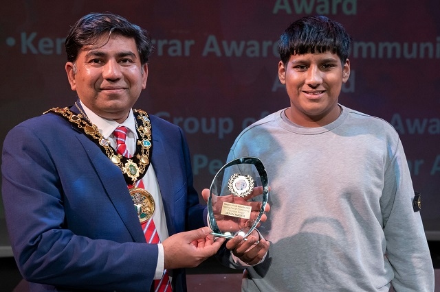 The ‘Kenny Farrar Community Cohesion’ Award was won by Irfan Naser 