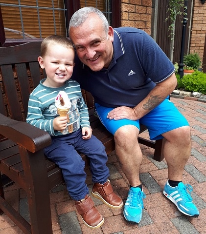 Des Lowe with grandson Freddie