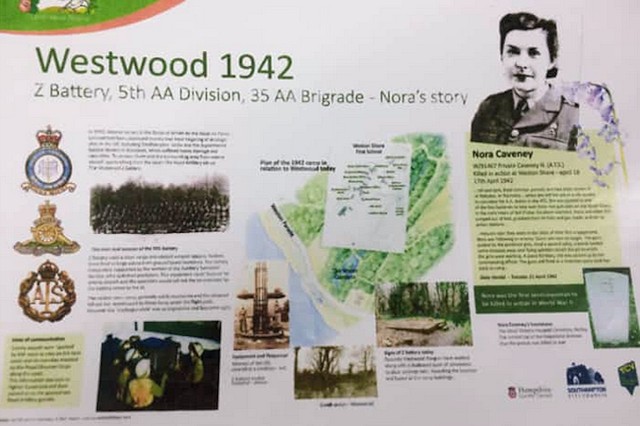 One of the information boards at Westwood, Southampton