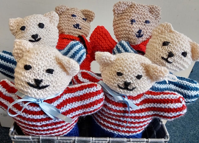 Twin bears/animals were also made by the group for Springhill Hospice