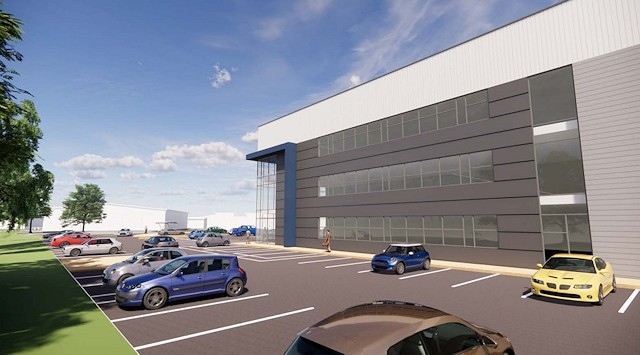 CGI of how new warehouse at Birch Business Park could look. Credit: Fletcher Rae (UK) Ltd.