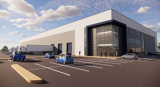 CGI of how new warehouse at Birch Business Park could look. Credit: Fletcher Rae (UK) Ltd.