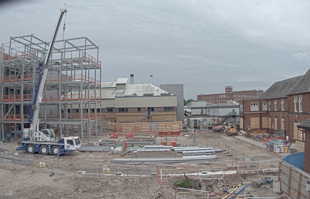 The next phases of the build are well underway and includes steelwork being erected to form the main basis of the structure