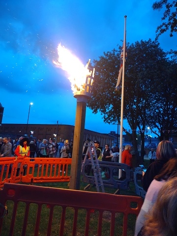 The beacon lit in Castleton