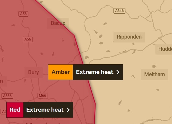 The UK's first Red Extreme heat weather warning has been issued