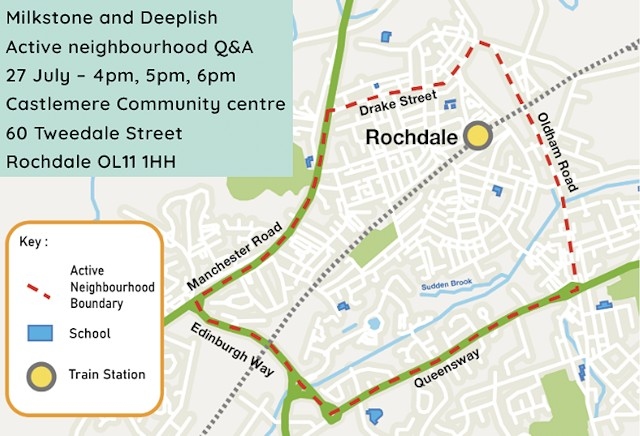 Active neighbourhood boundary map with details of consultation event 