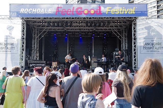 Battle of the bands winners The Sprats performing at the Feel Good Festival in 2022