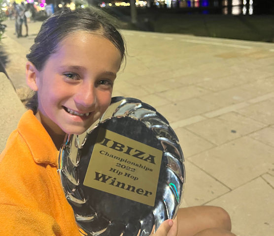 Sophia was named the Ibiza championship winner in street dance