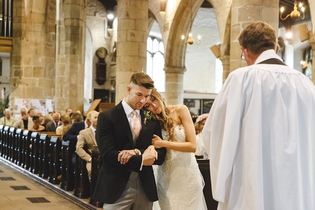 Amy and Jamie on their wedding day