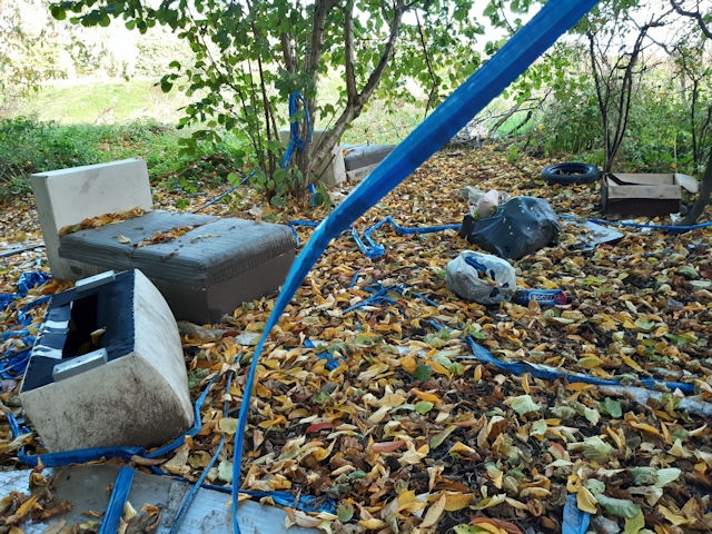 Waste dumped at the rear of Cedar Avenue, Heywood