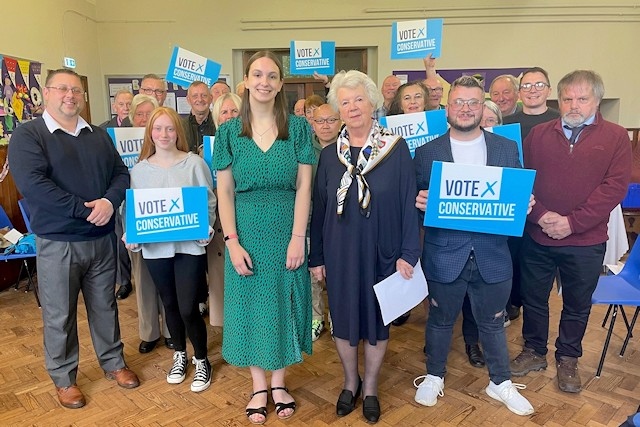 Laura-Beth Thompson (in the green dress) has been selected to stand for the Conservatives in Heywood & Middleton in the next general election