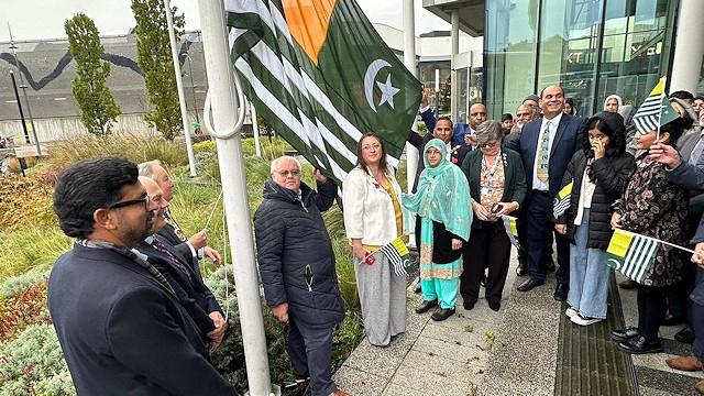 Kashmir National Day flag raising ceremony