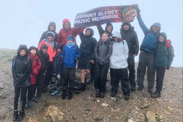 23 of Johnny’s friends and family climbed Snowdon for the Johnny Alfrey Music Memorial