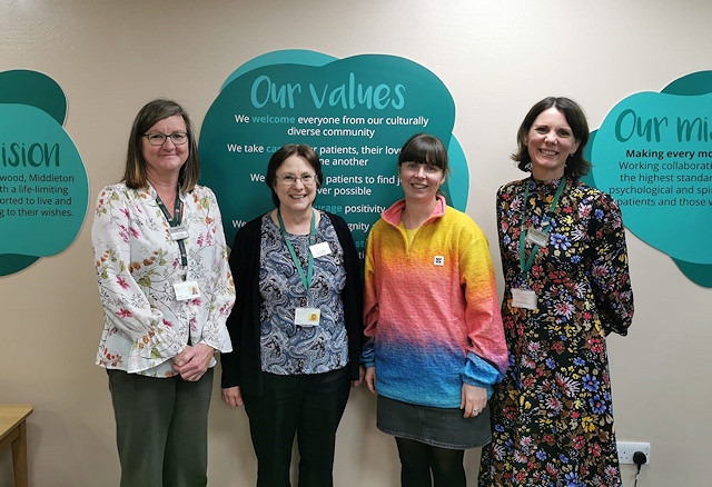 L-R Jill Wilson, Ruth Young, Jenny Allen from the Coop and Beckie Valentine