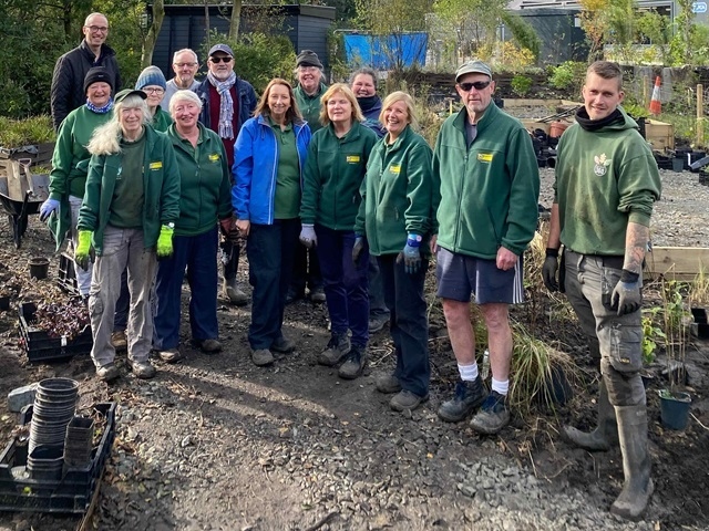 The garden build begins with the Green Volunteers