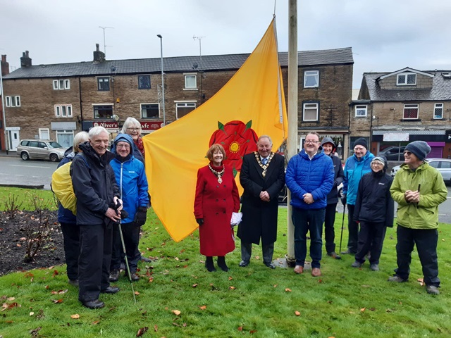 The Lancashire Day flag raising in Milnrow